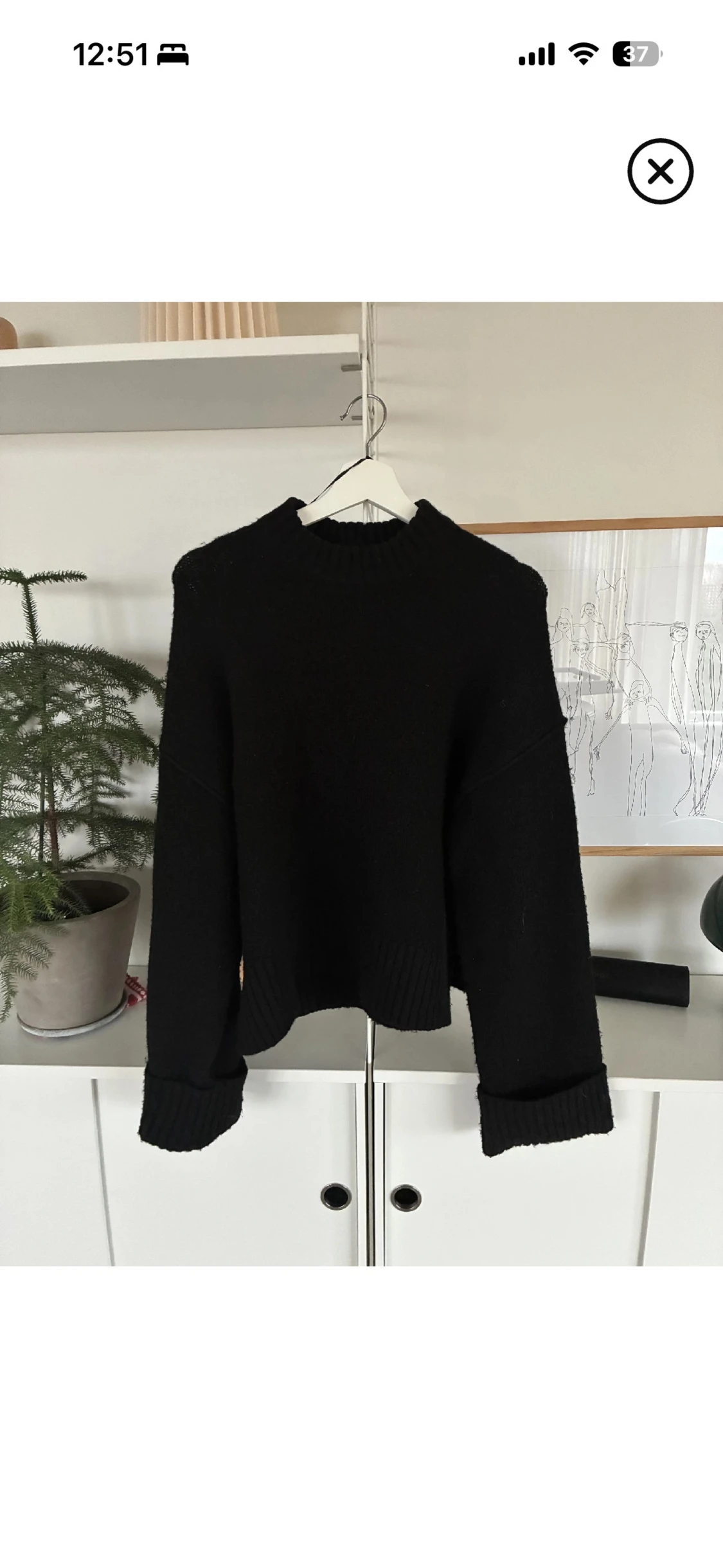 Svart oversized stickad tröja - 1