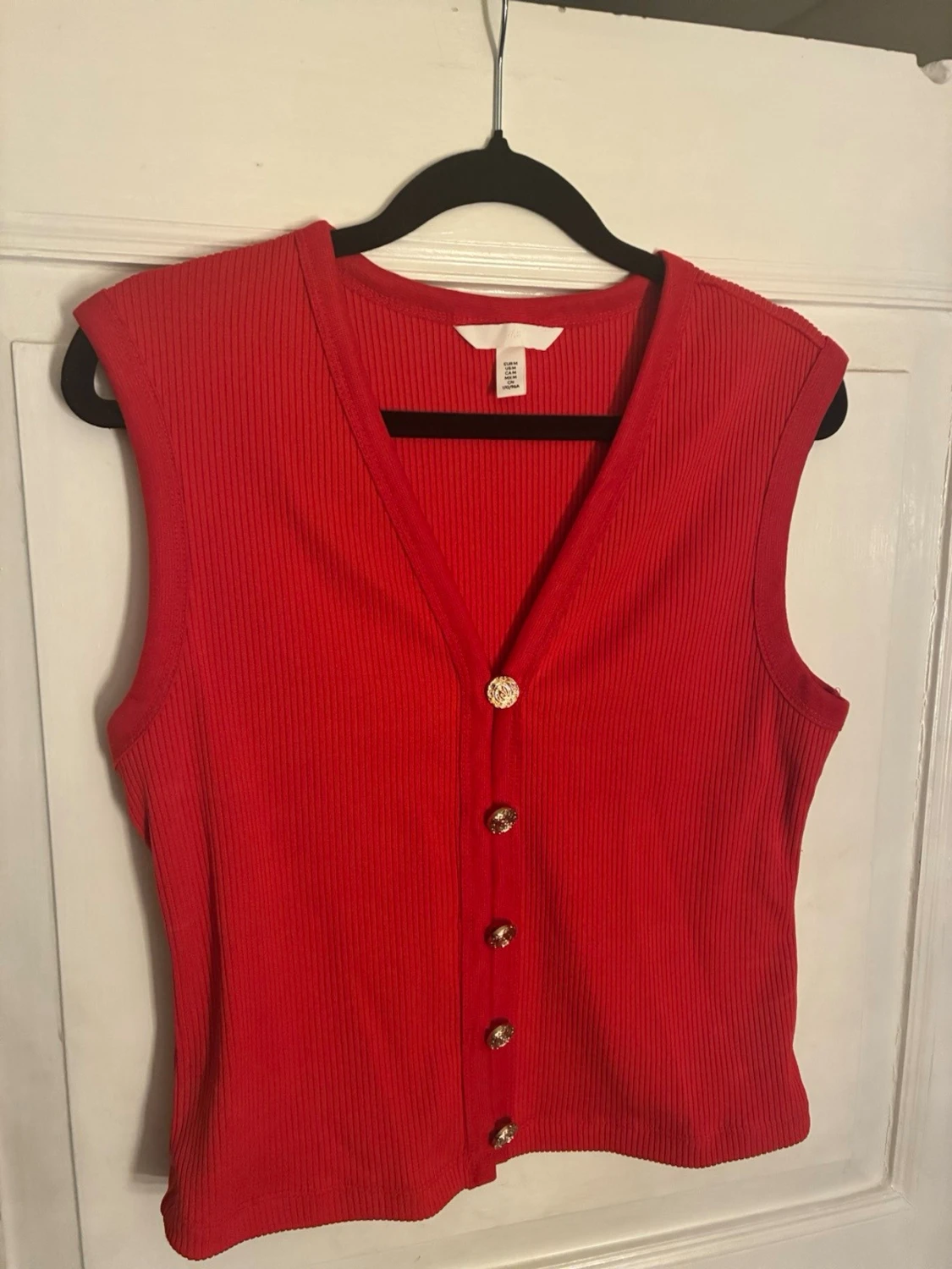 Röd ribbad väst/topp från H&M