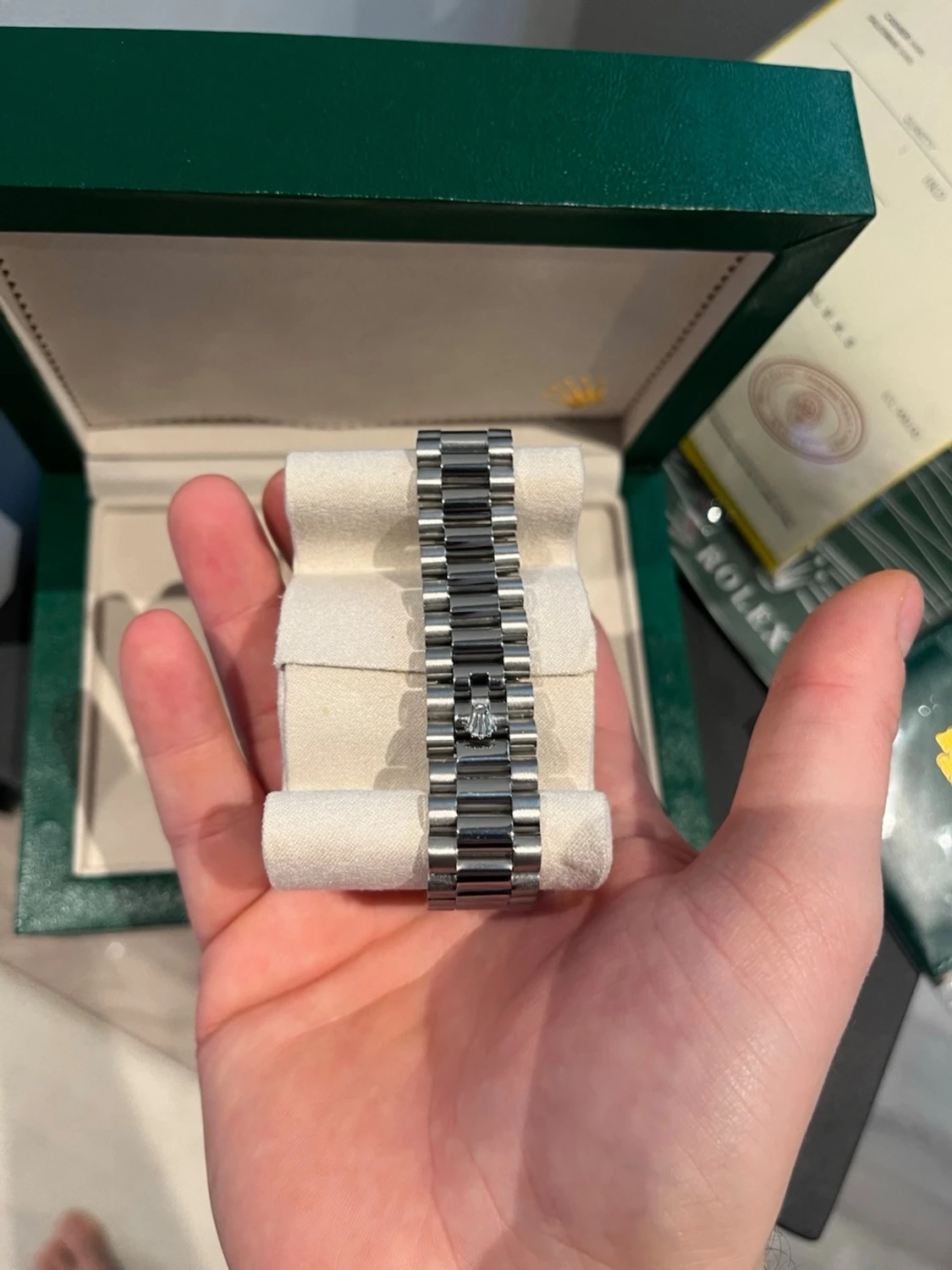 Rolex Day-Date grön urtavla stål - 3