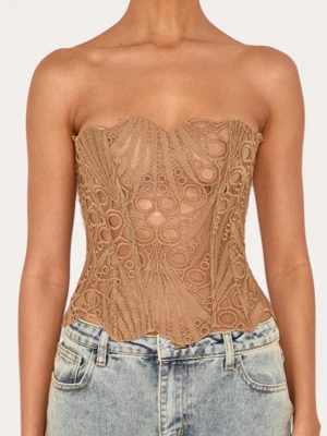 Plt spetskorsett - Säljer en beige Plt korset som aldrig använts med prislapp på.                                     Storlek Xs/S. 