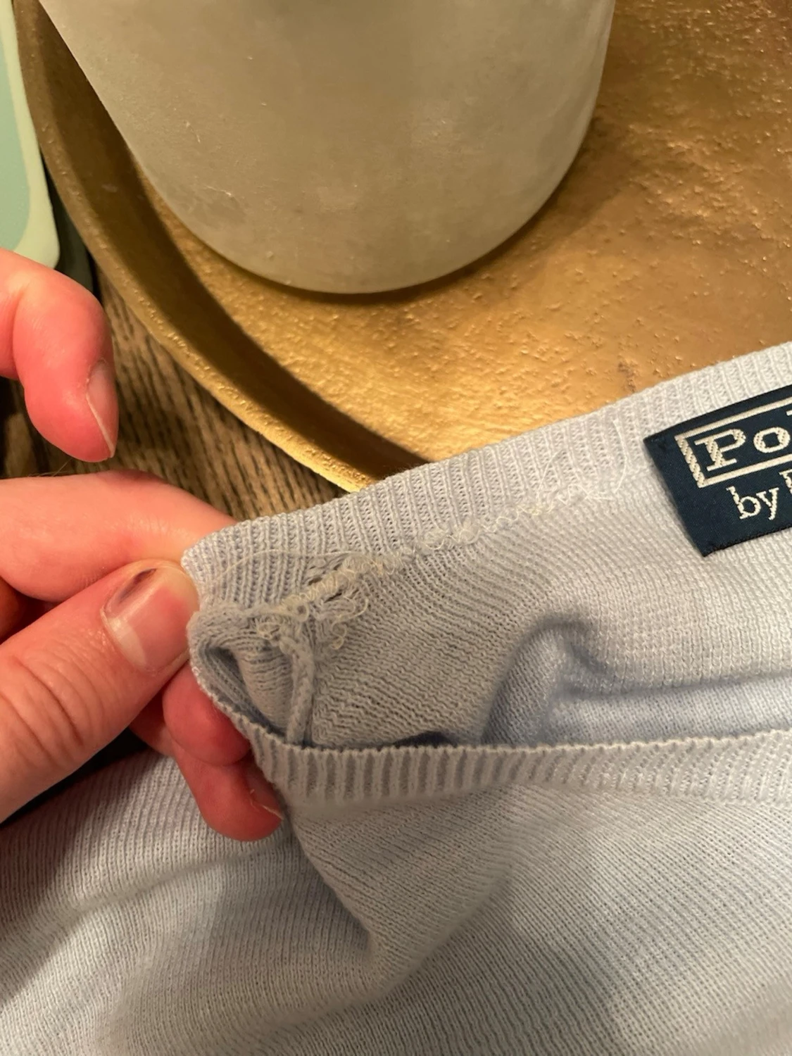 Ljusblå stickad tröja från Ralph Lauren - 5