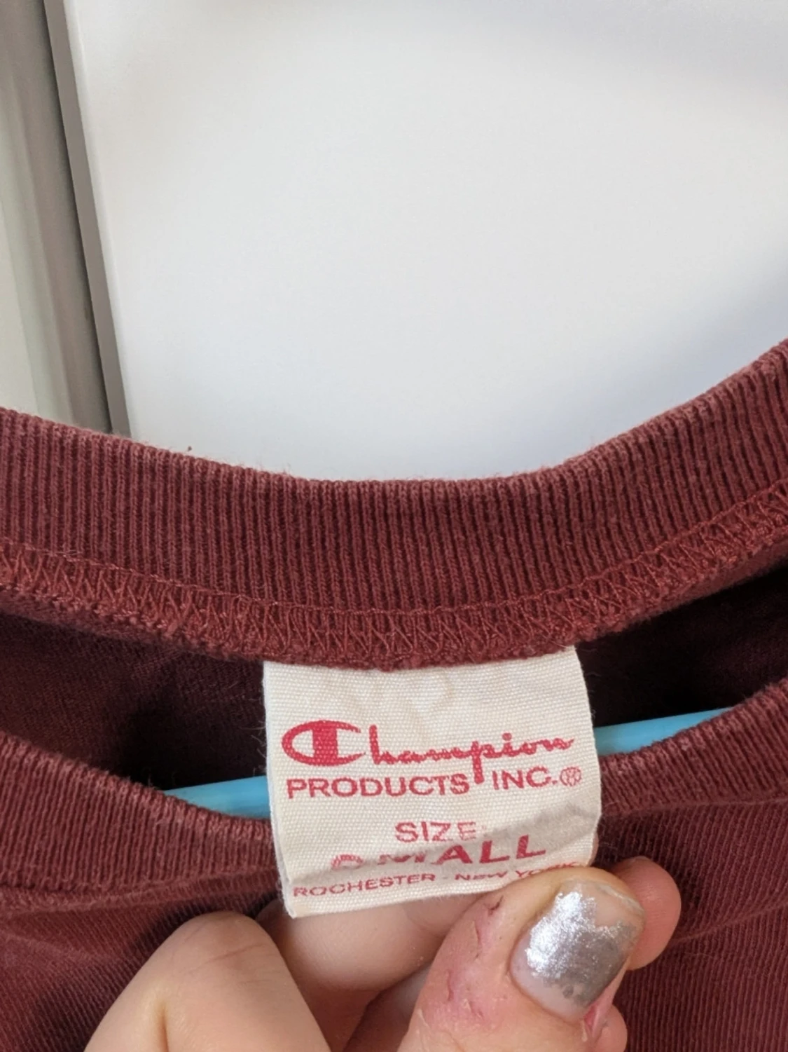 Vinröd Champion t-shirt i bomull - 3