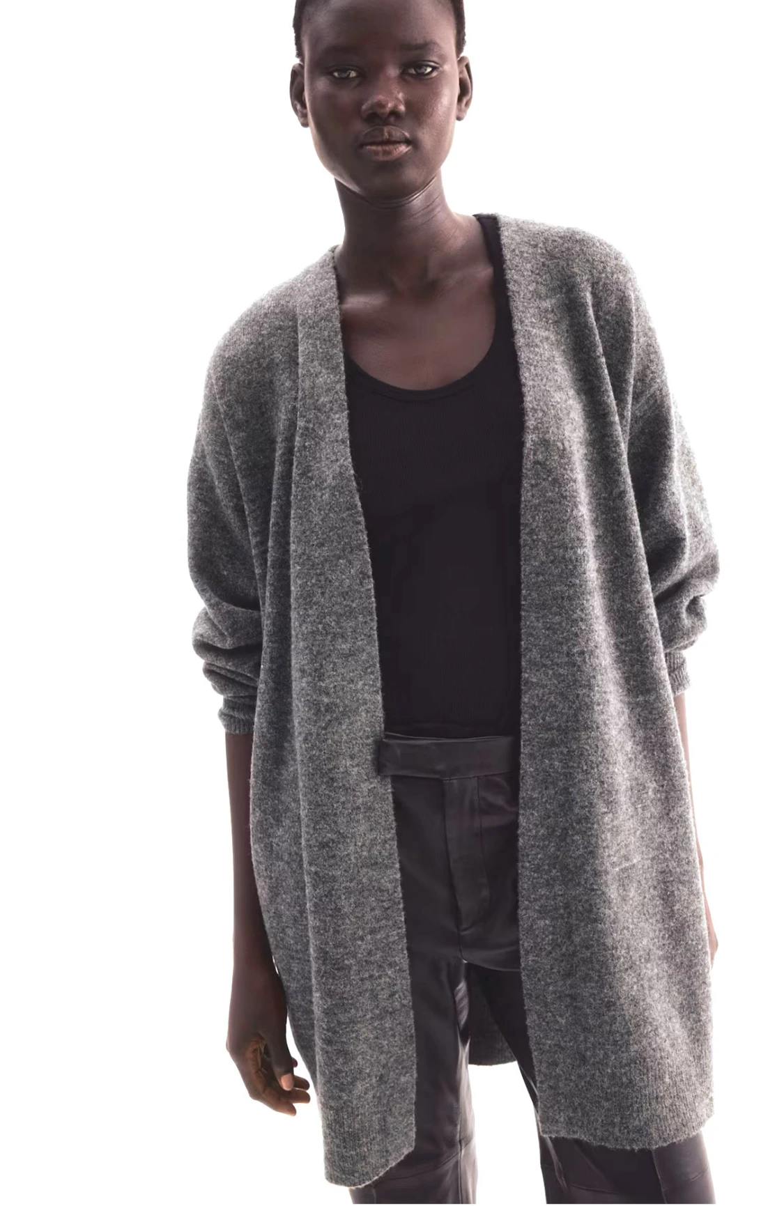 Ny! Grå lång kofta stickad från H&M Stl xs