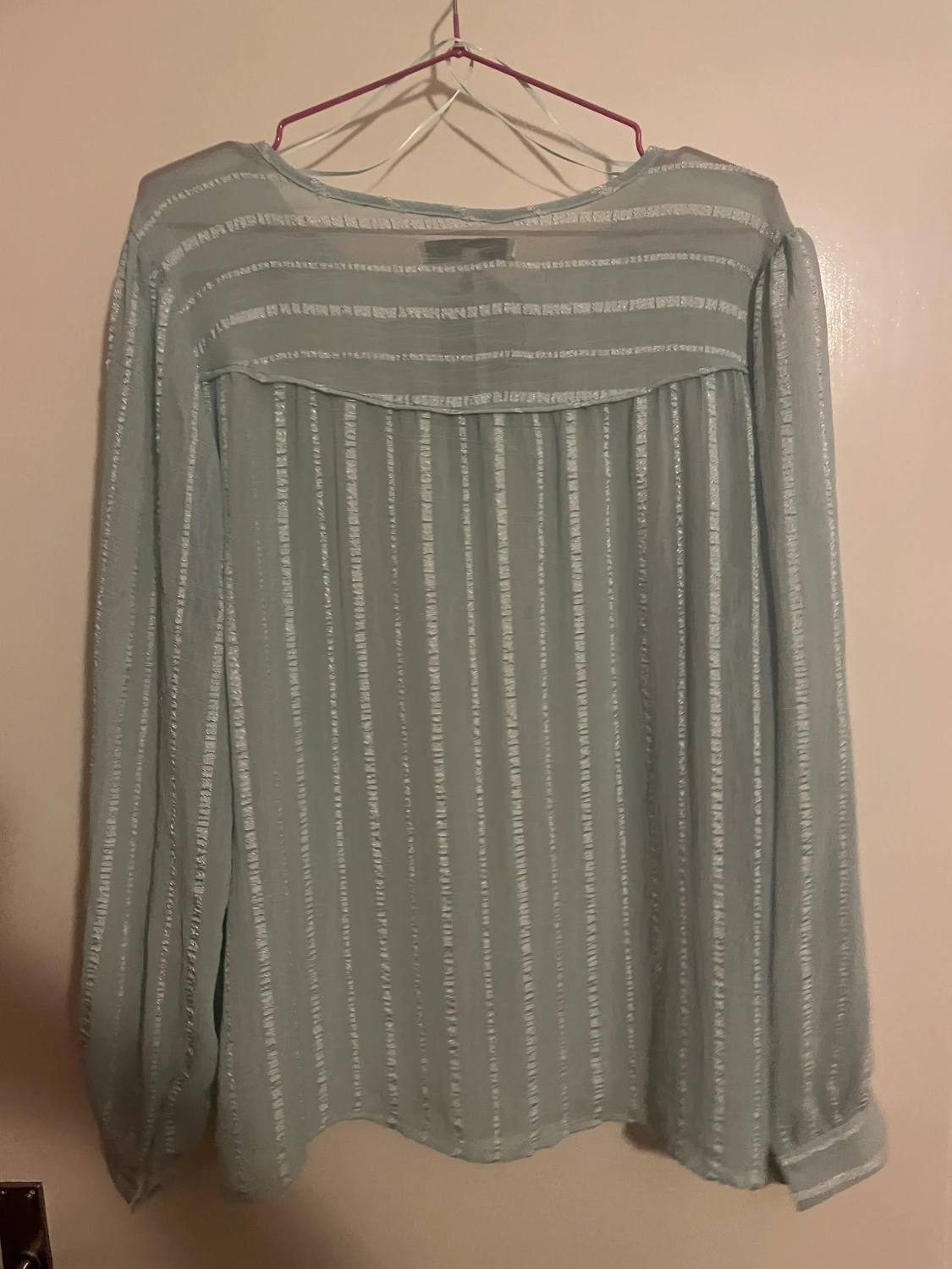 Ljusblå randig blus från Flash Woman - 1