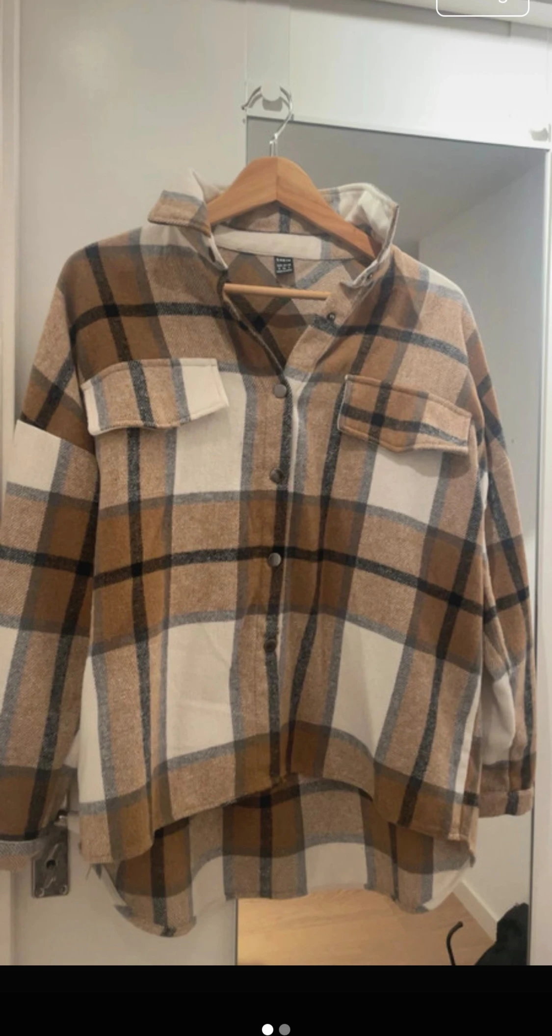 Rutig vår jacka/koftai beige och brunt