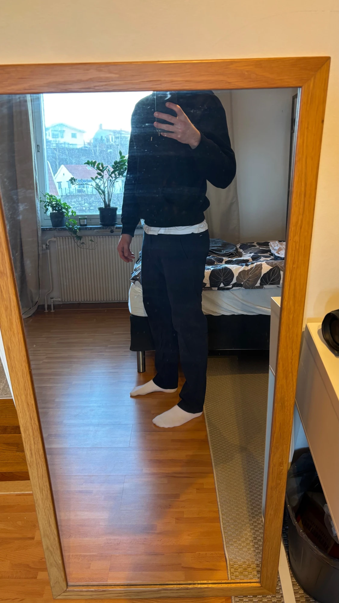 Mörkblå raka kostymbyxor - 2