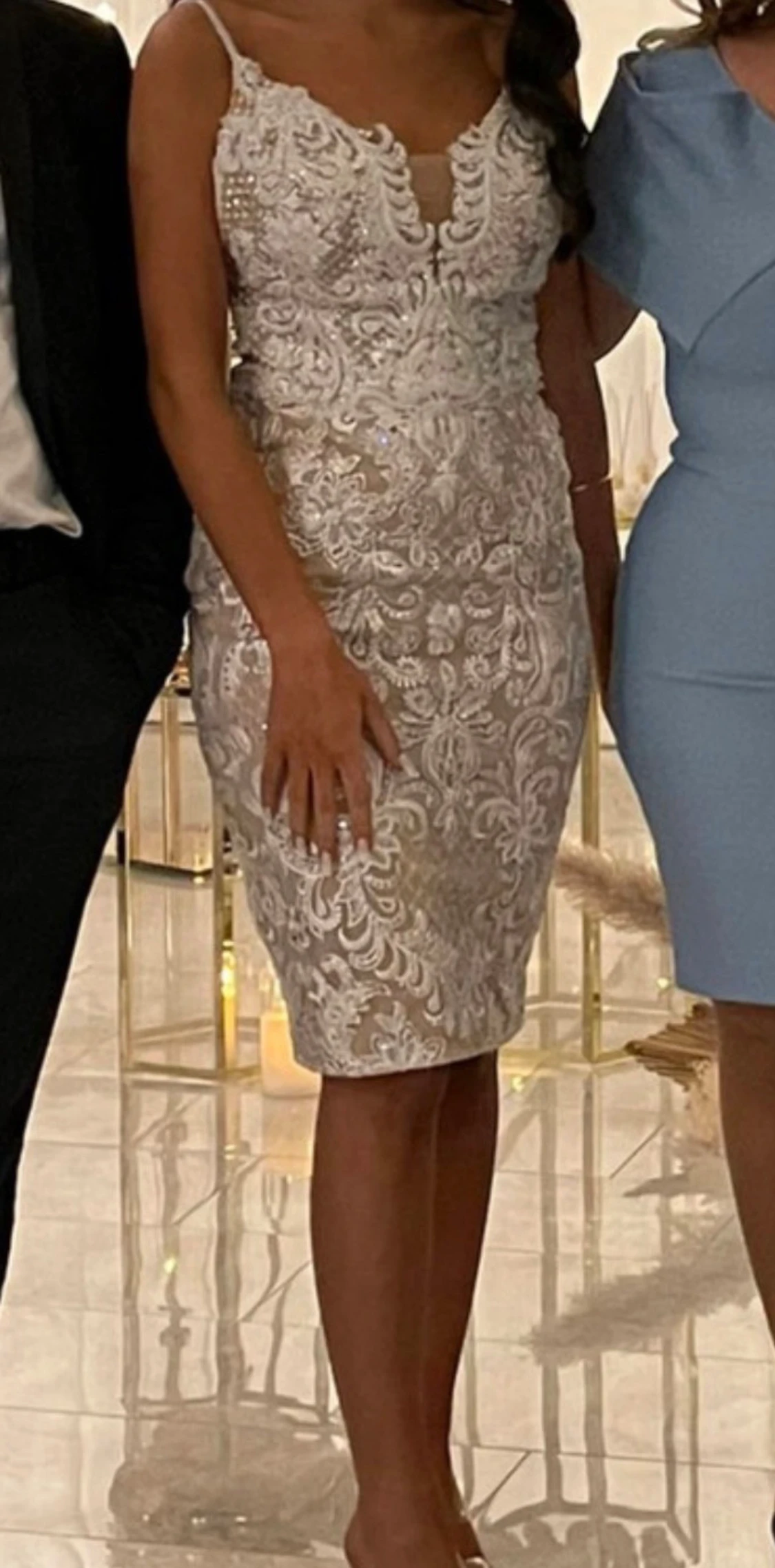 Vit spetsklänning - 3