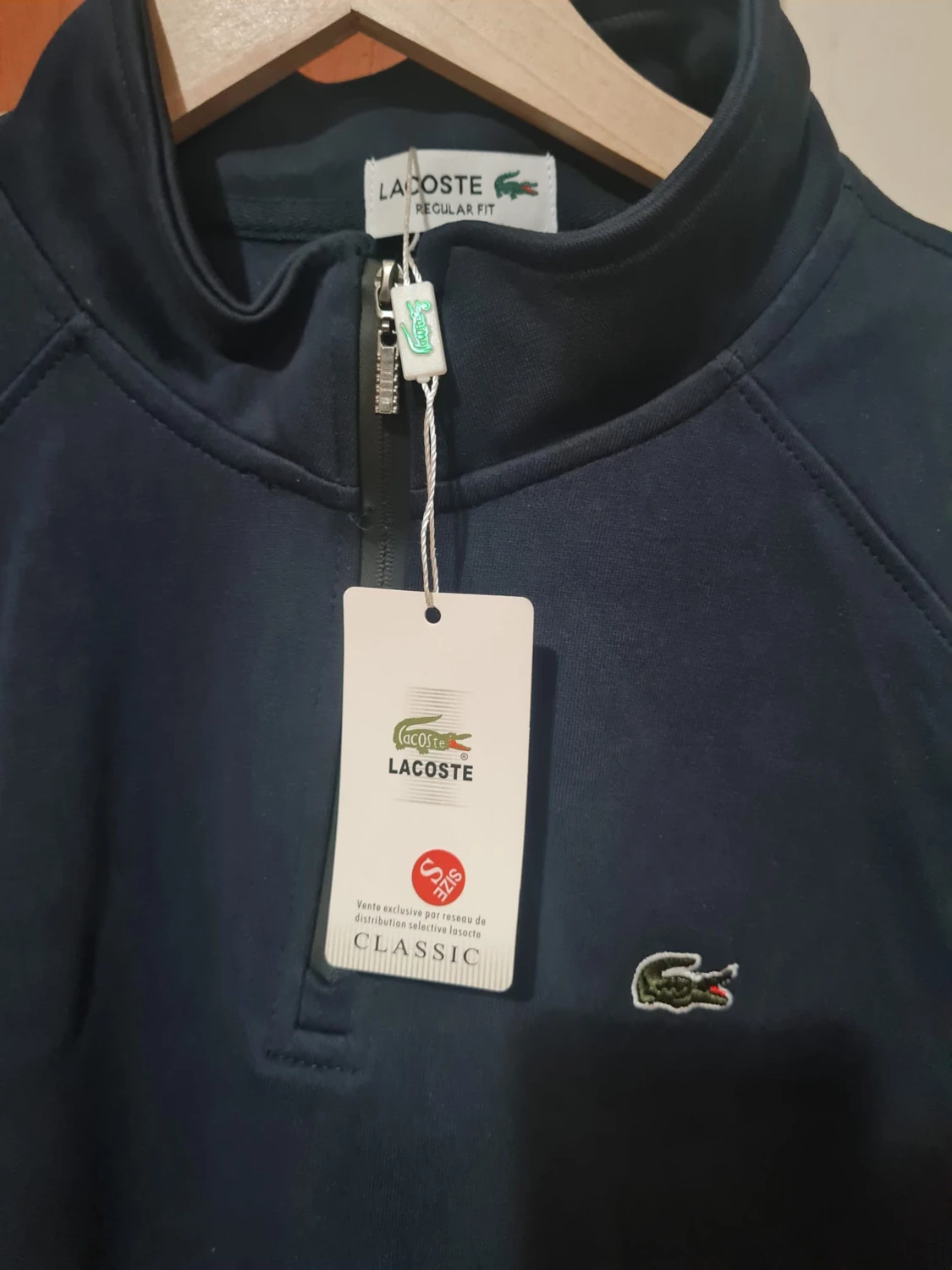 Marinblå half zip tröja från Lacoste - 3