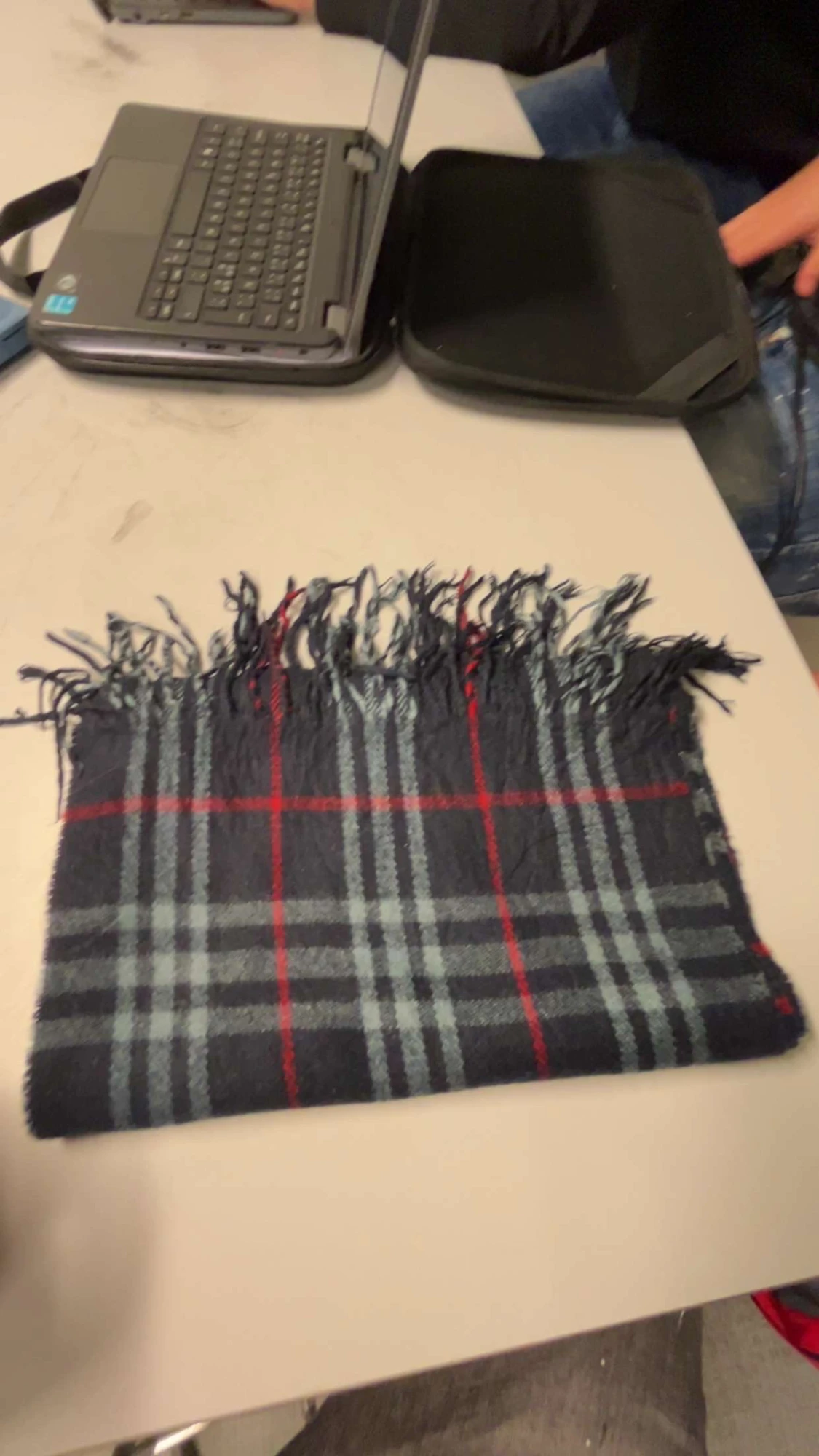 Rutig mörkblå halsduk från Burberrys - 2