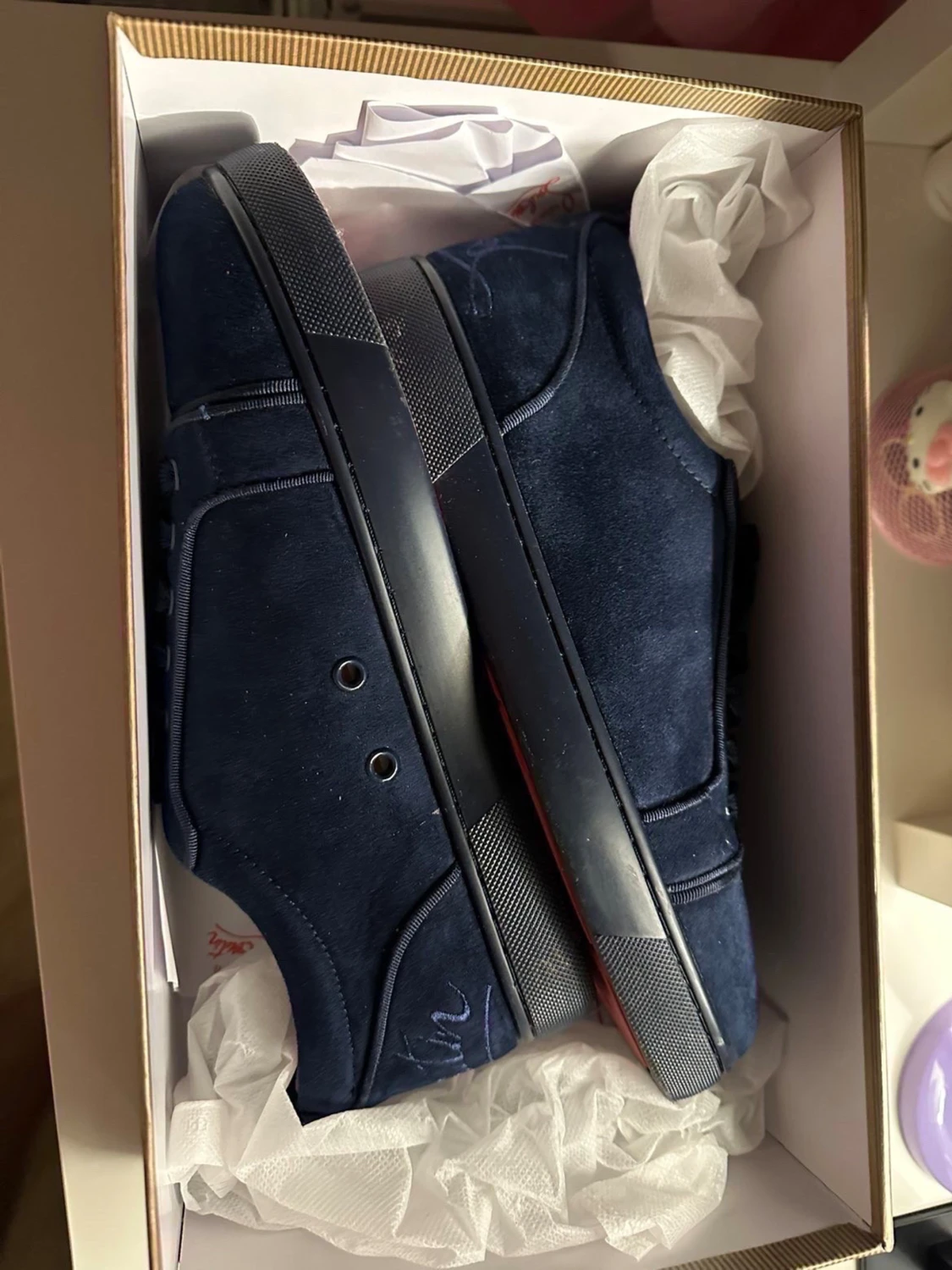 Mörkblå Christian Louboutin sneakers