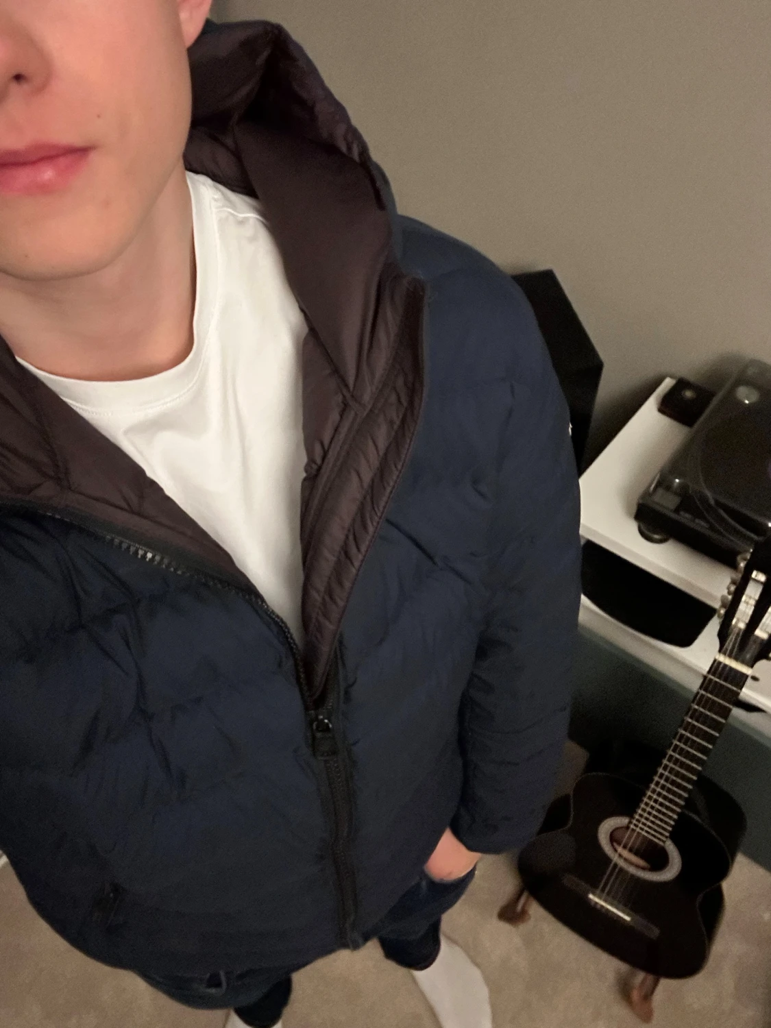 Mörkblå Colmar pufferjacka med huva - 3