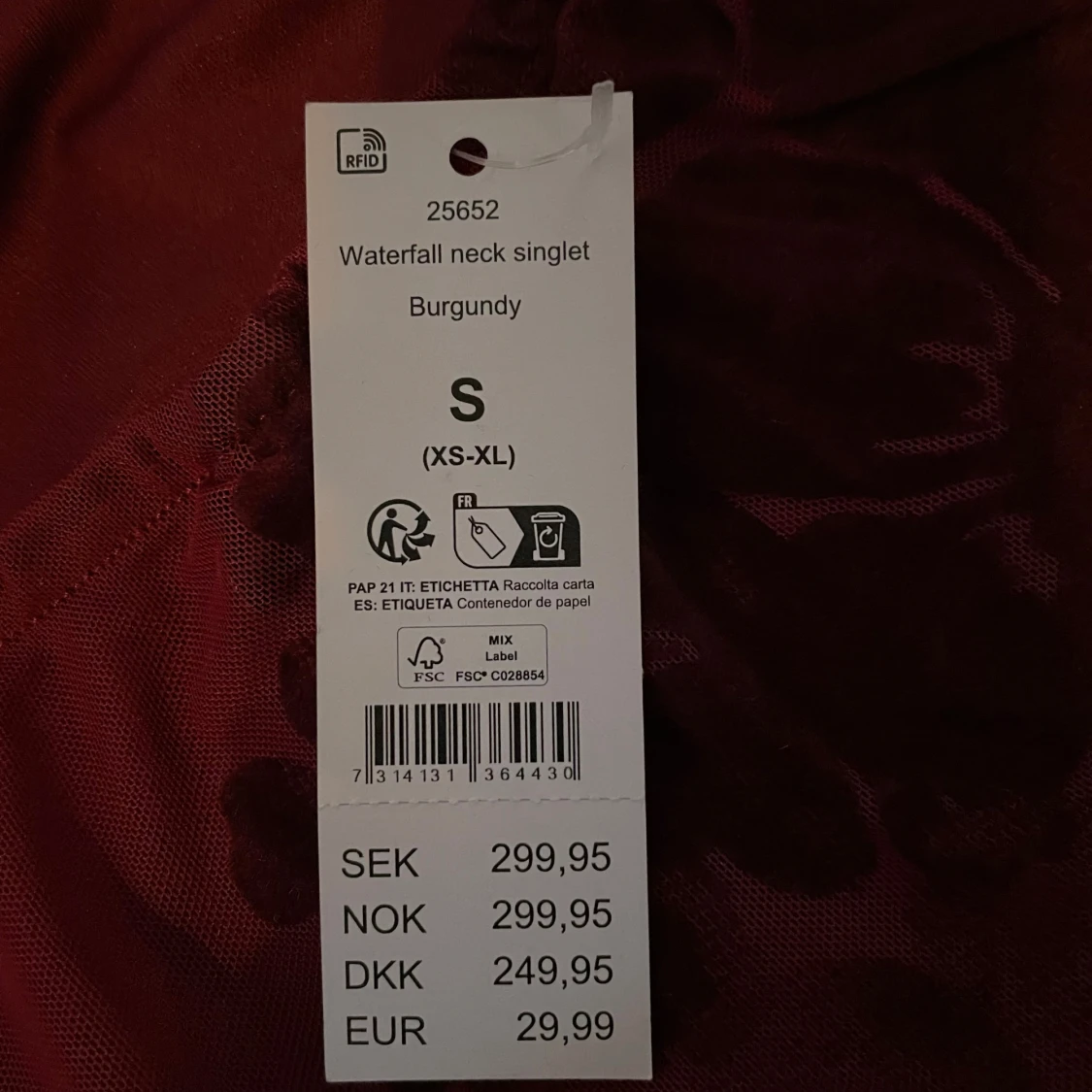 Burgundy och leopard singlet toppar S - 1