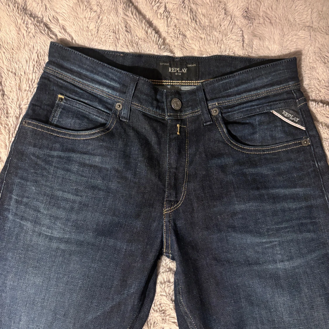 Replay mörkblå jeans med raka ben - 1