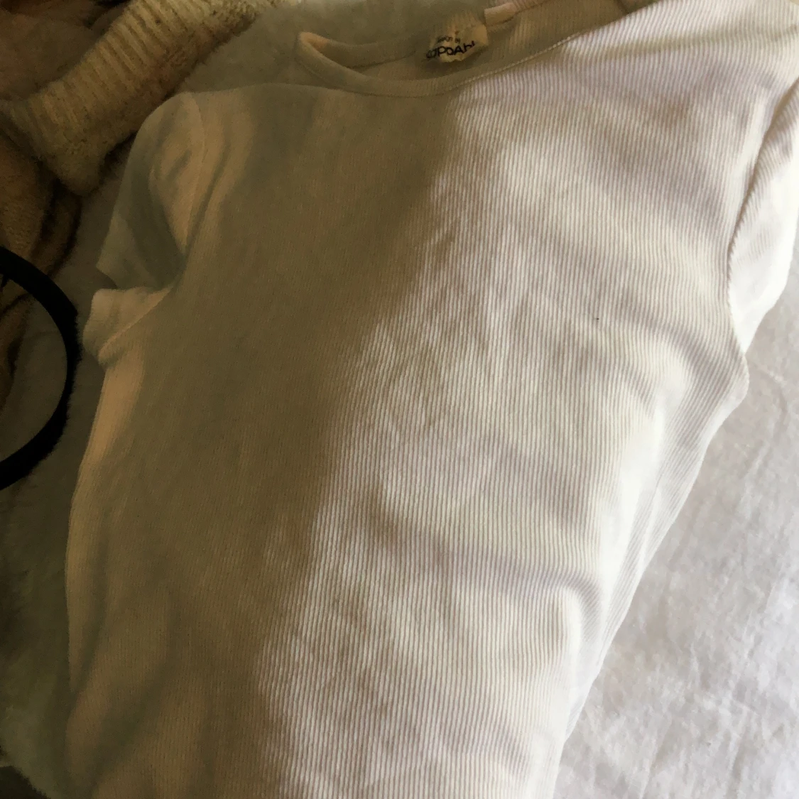 Vit ribbad croppad topp KappAhl - 3