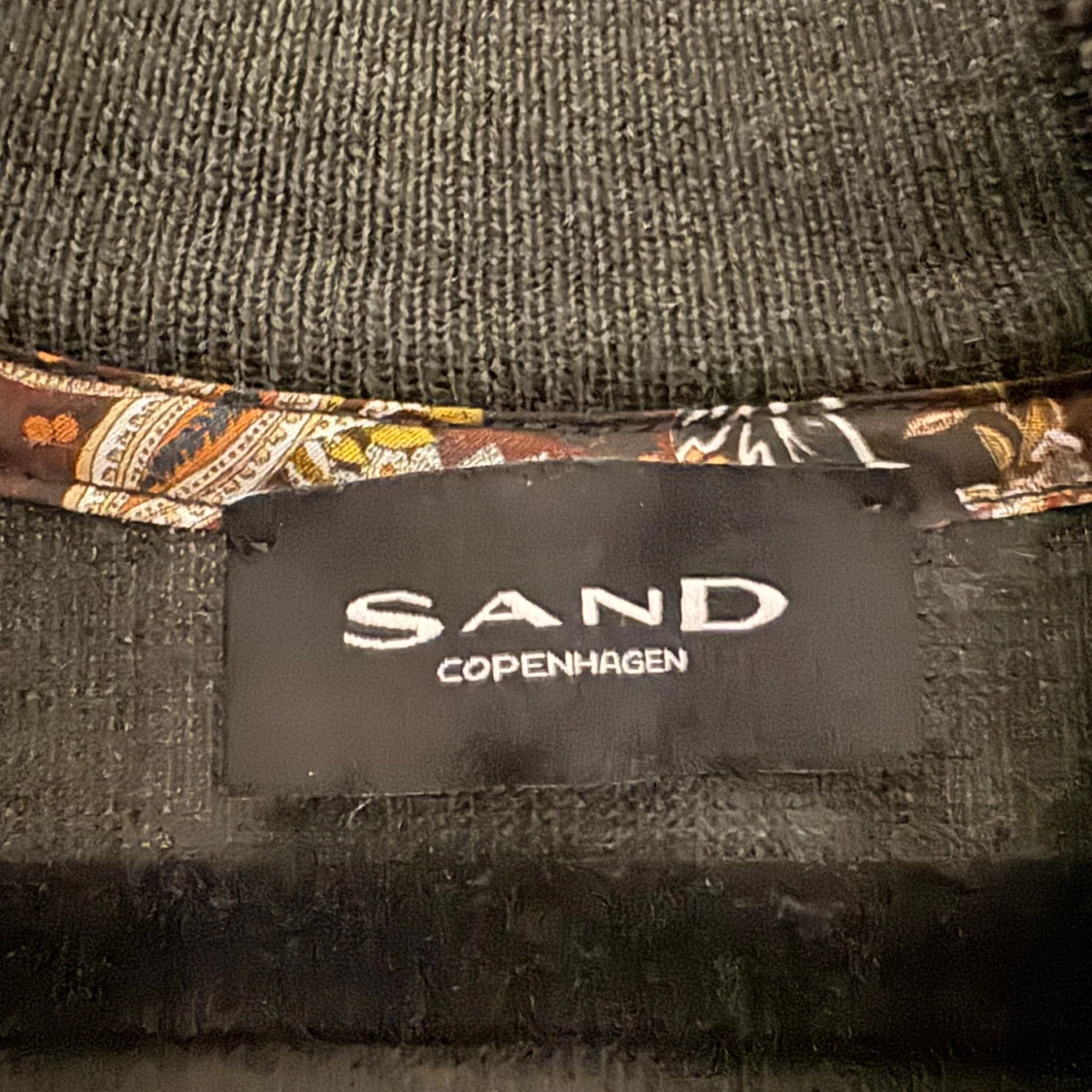 Mörkgrön stickad half zip från Sand - 1