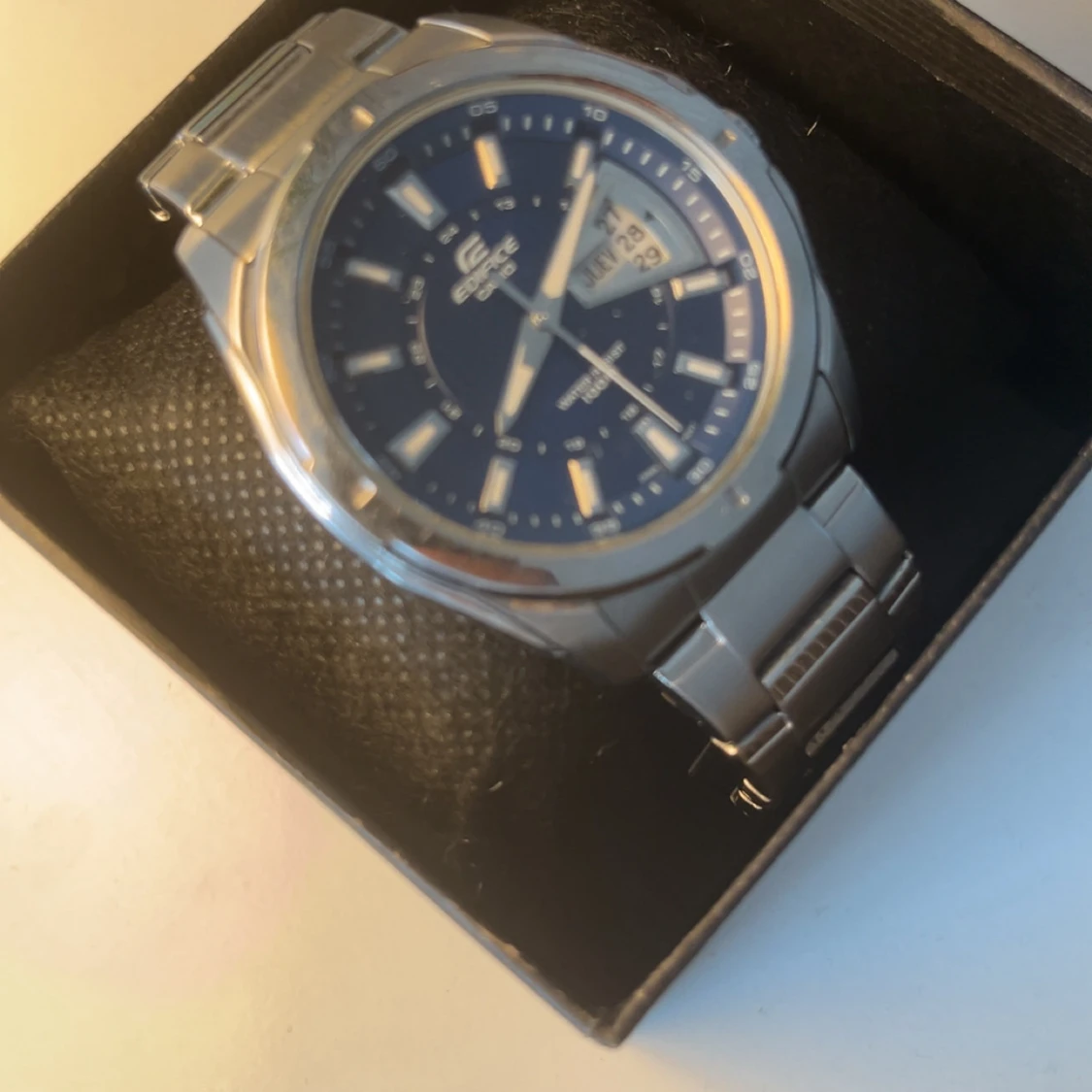 Casio Edifice blå/silver herrklocka