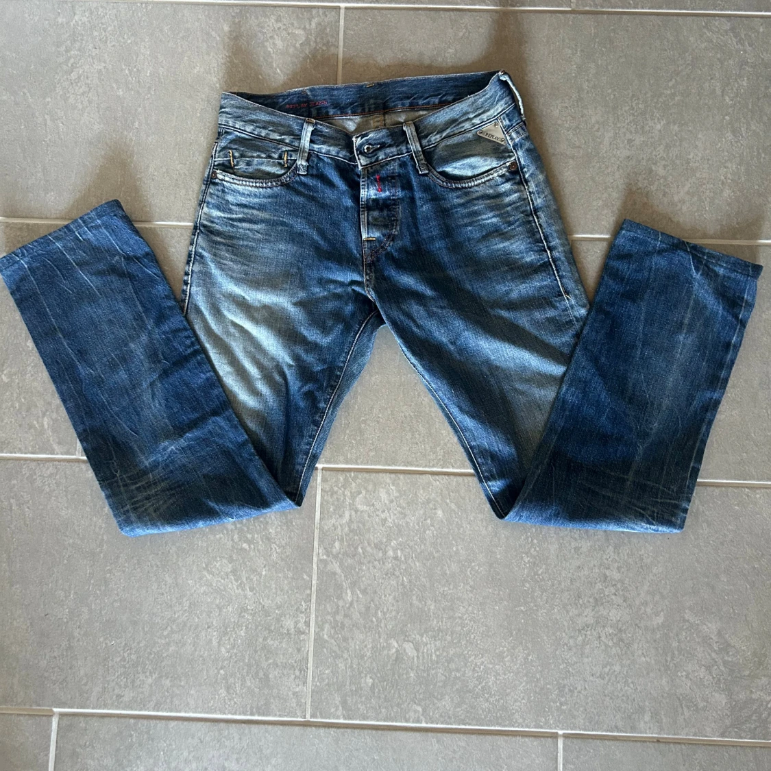 Blå Replay jeans, midja 29 längd 32