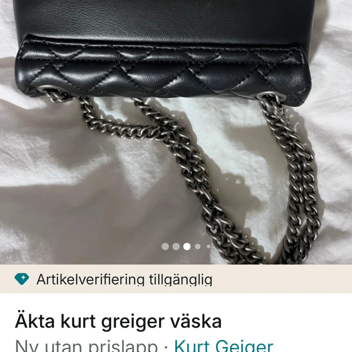 Svart quiltad axelväska Kurt Geiger - 2