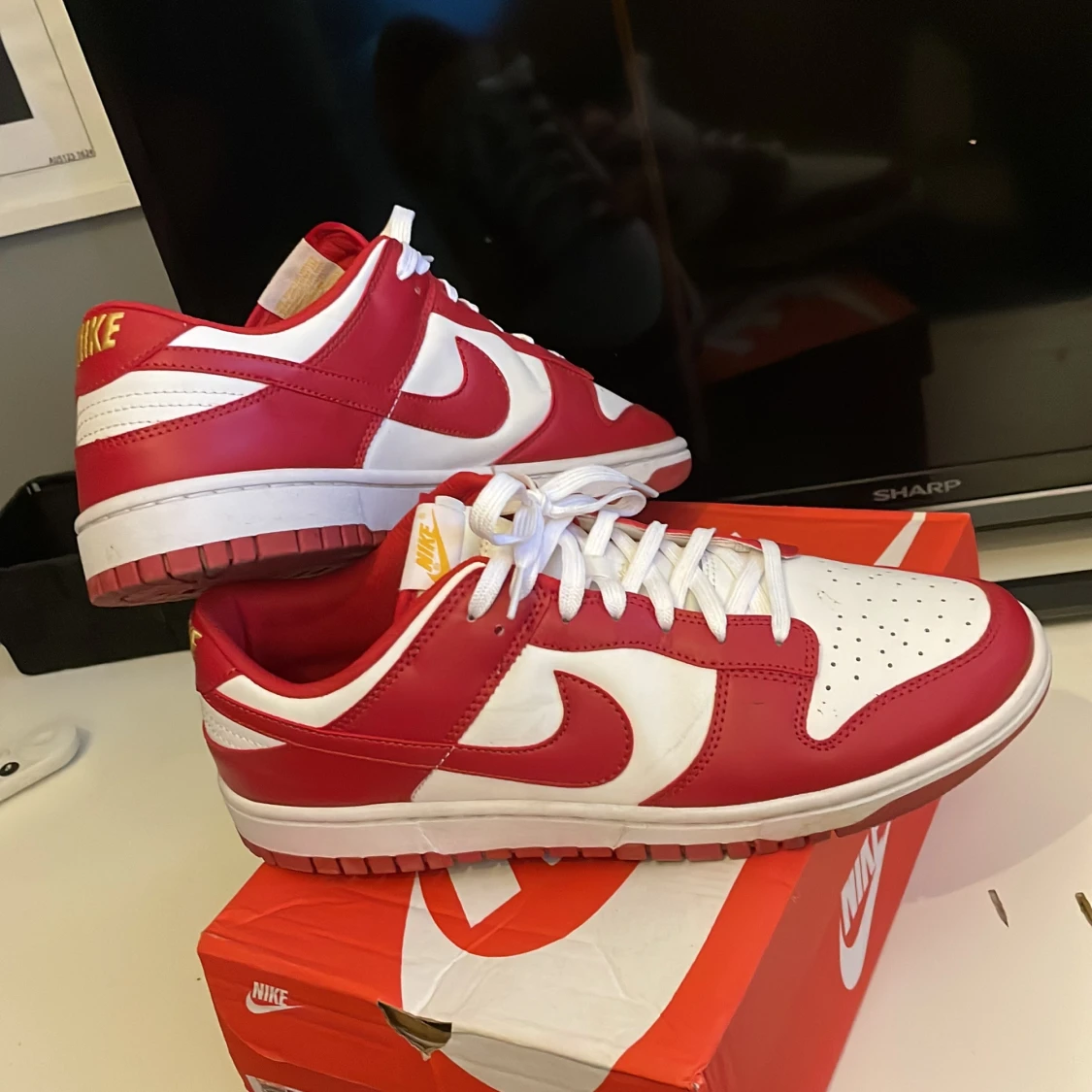 Nike Dunk Low röd/vit - 3