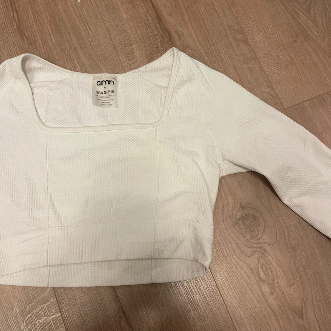 Vit croppad långärmad topp Aim'n - 1