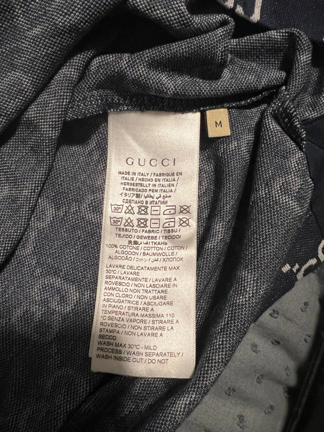 Mörkblå GG-mönstrad piké  - 5