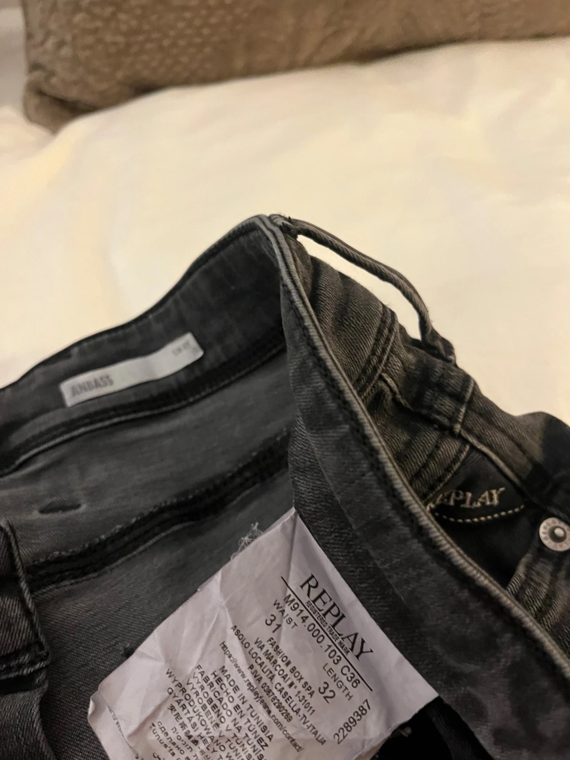 Replay Anbass svarta slim jeans W31 L32 - 2
