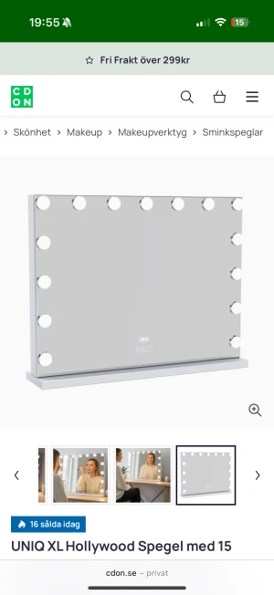 Helt ny sminkspegel  - Råkade beställa 2 och det gick inte att returnera. Allting ingår 