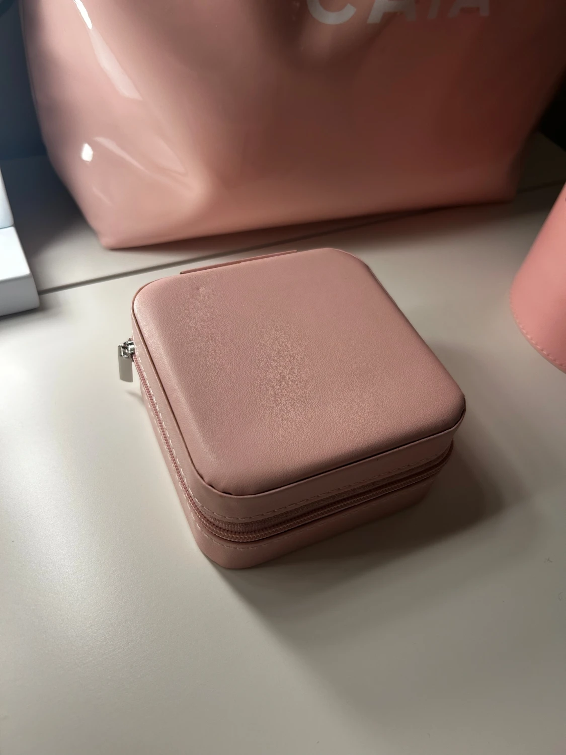 Rosa smyckeskrin med dragkedja - 1