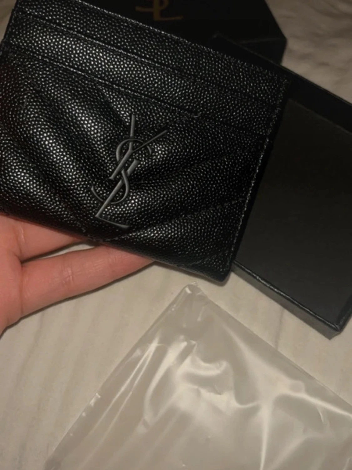 Svart YSL plånbok i skinn - 4