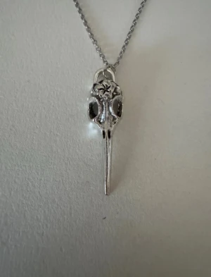Silverhalsband cool döskalle - Perfekta julklappen 🌲  Säljer smycken som skapats som hobby av mig och dottern.   Halskedjor är 50cm.  Bilder på berlock kan vara missvisande så är det viktigt så fråga gärna om mått 🌹  Smycken är inte av äkta guld/silver .   Inga bud godtas då priserna är så billiga❤️