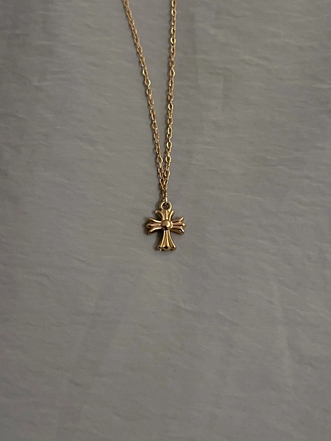 Minimalist gold statement cross necklace