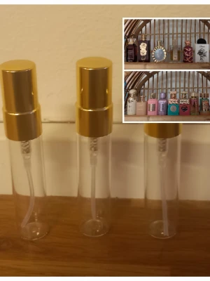 Splitpaket💜 - 3 stycken 5 ml glasdekanter med spray ✨️Välj bland dofterna som finns på listor bland bilderna, tryck på bilderna för att se all text ✨️