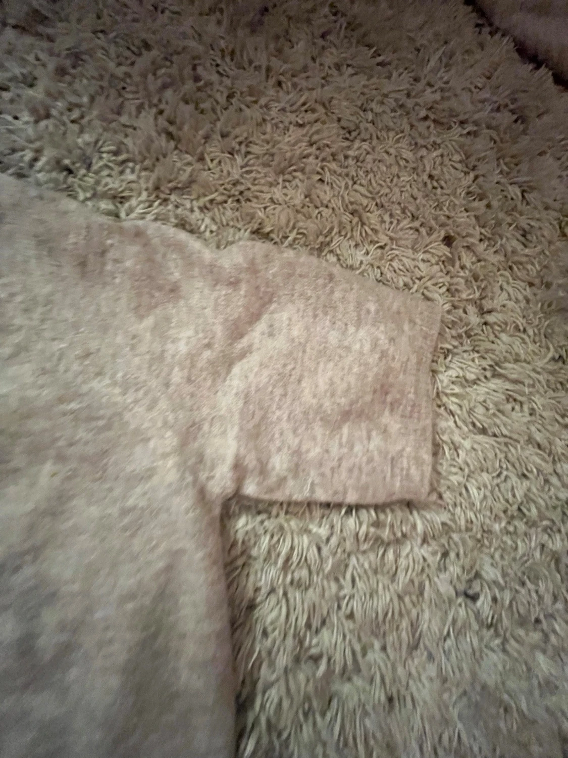 Beige stickad tröja med kort ärm - 1