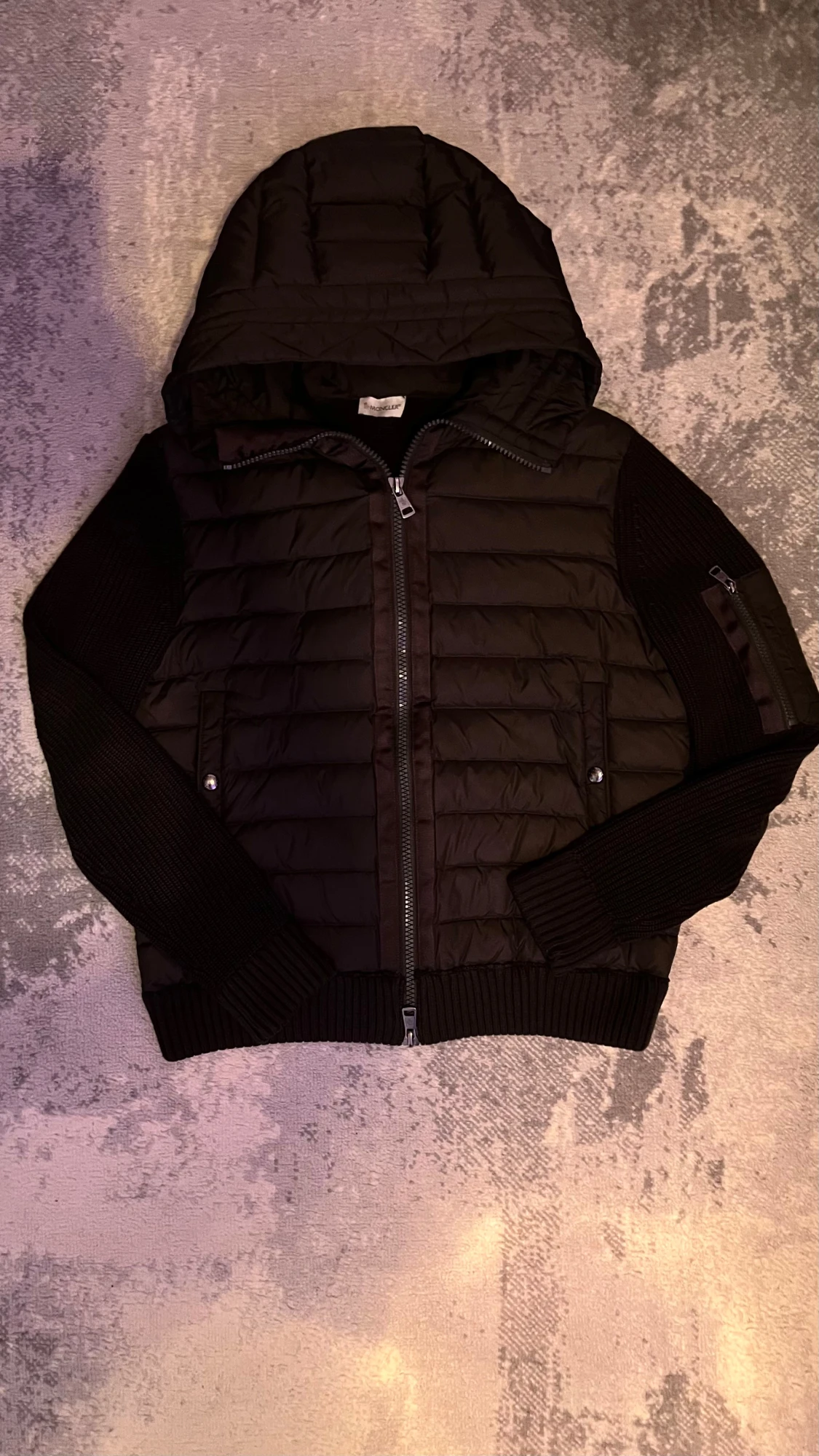 Mörk grön Moncler cardigan med huva - 1