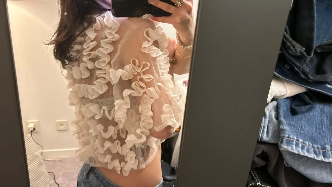 Blommig/volang topp - 1