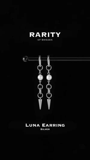 Luna Earring - Silver: Unika örhängen med nitar och pärlor  - Otroligt snygga örhängen med nitar och pärlor i rostfritt stål!! Örhängena är i fin silvrig färg och passar så bra för att piffa upp en outfit och lägga till en extra detalj🪽Likt alla andra våra smycken tål dessa örhängen vatten och håller sitt glans länge!! Vid frågor eller funderingar - välkommen att skriva till oss🪽