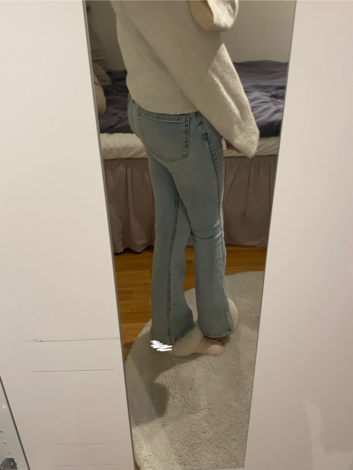 Ljusblå bootcut jeans - 1