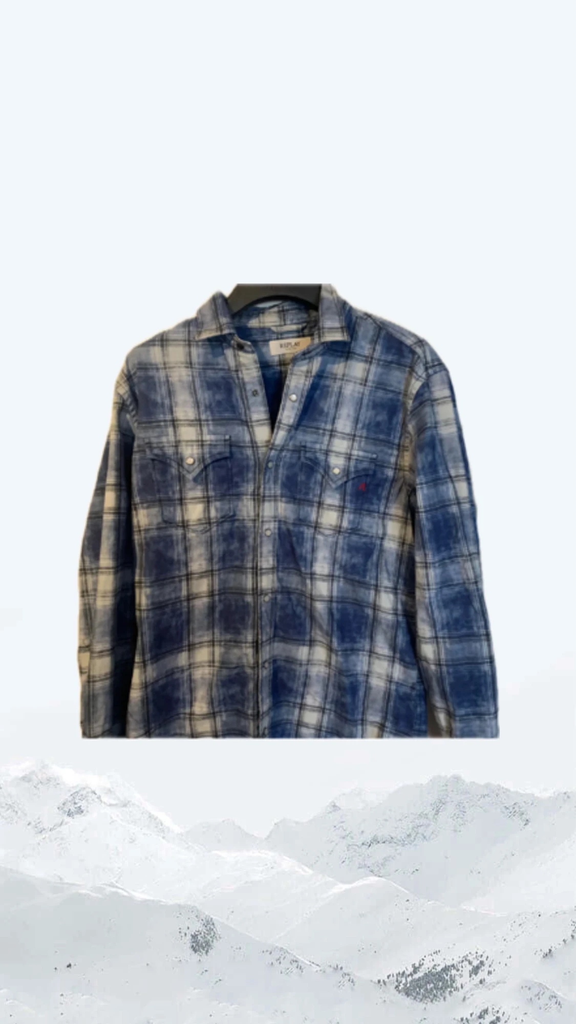 Blåvit rutig skjorta från Replay