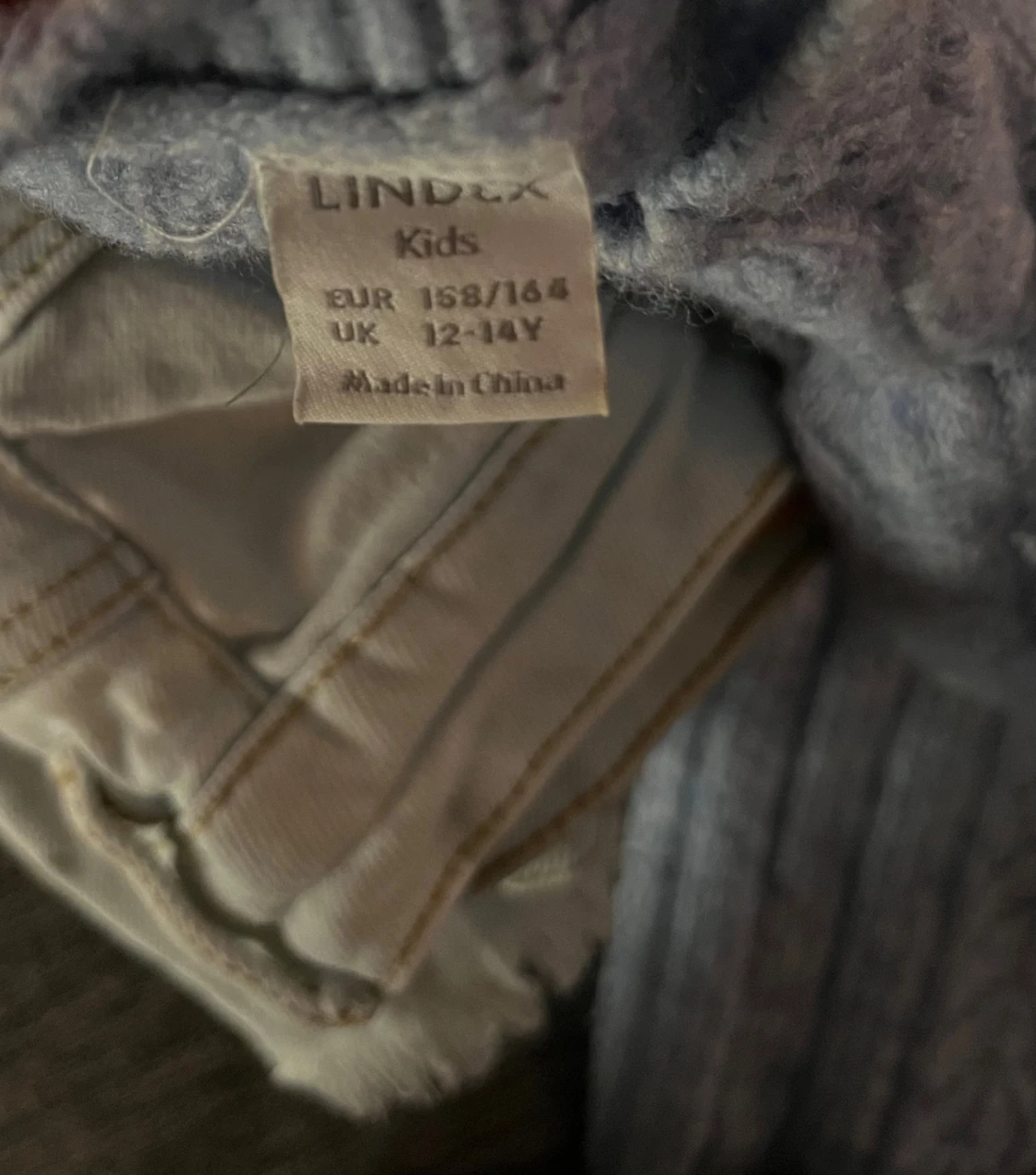 Ljusblå stickad tröja med volanger Lindex - 3