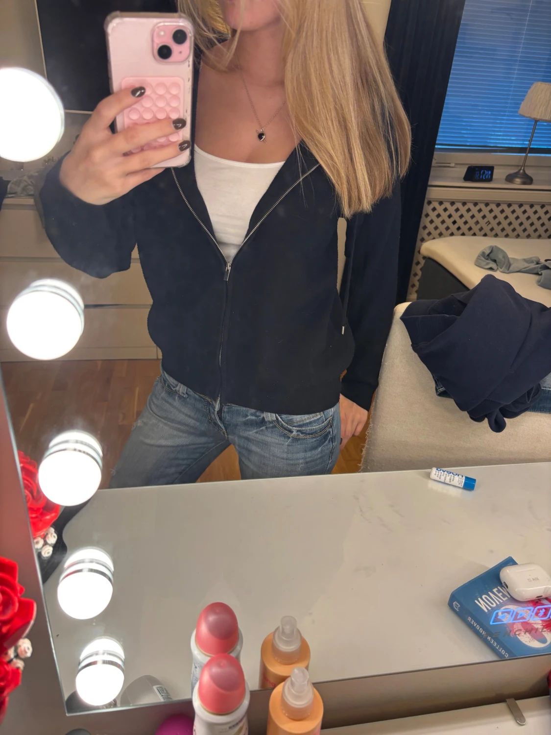 Stickad zip up hoodie - 1