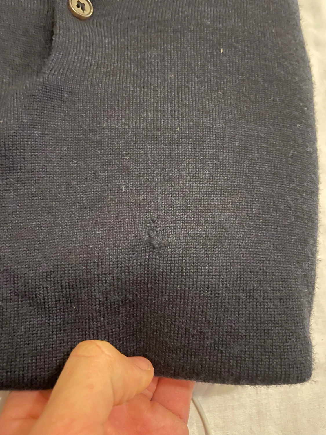 Svart merinoull pikétröja Morris XS - 3