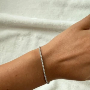 Tennisarband silver med diamanter - Rostfri, kan användas som fotlänk med