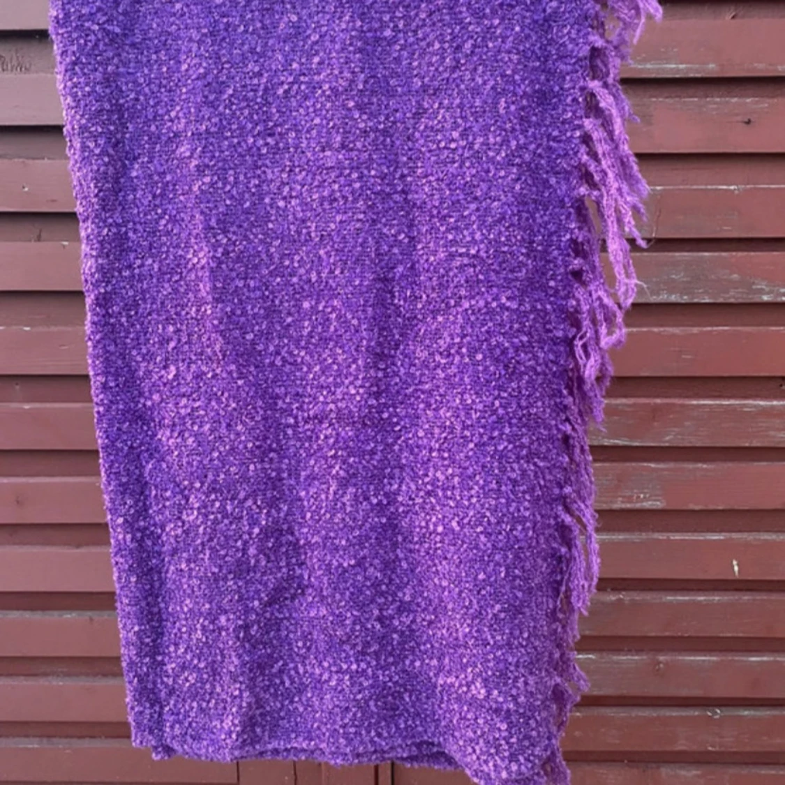 Filt/pläd med fransar.  - 2