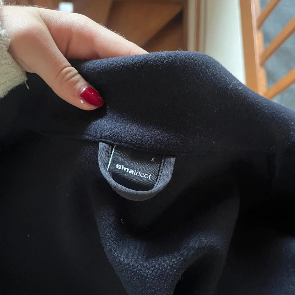 Marinblå kort kappa - 3