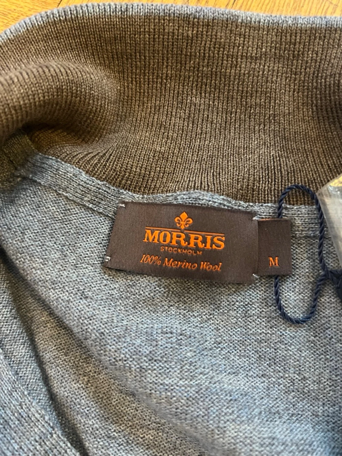 Blå halvzip tröja från Morris - 3