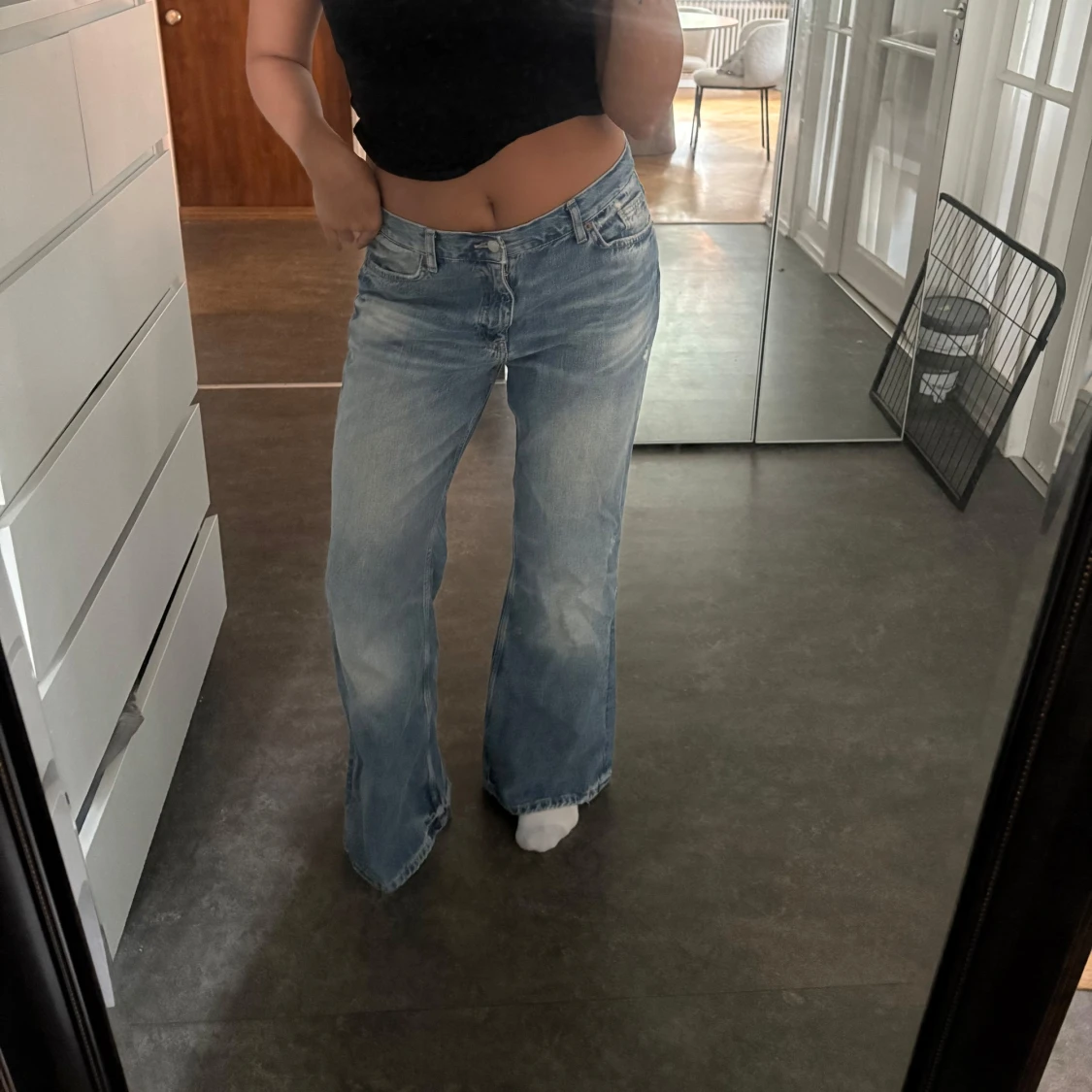 Blå wide jeans från Zara