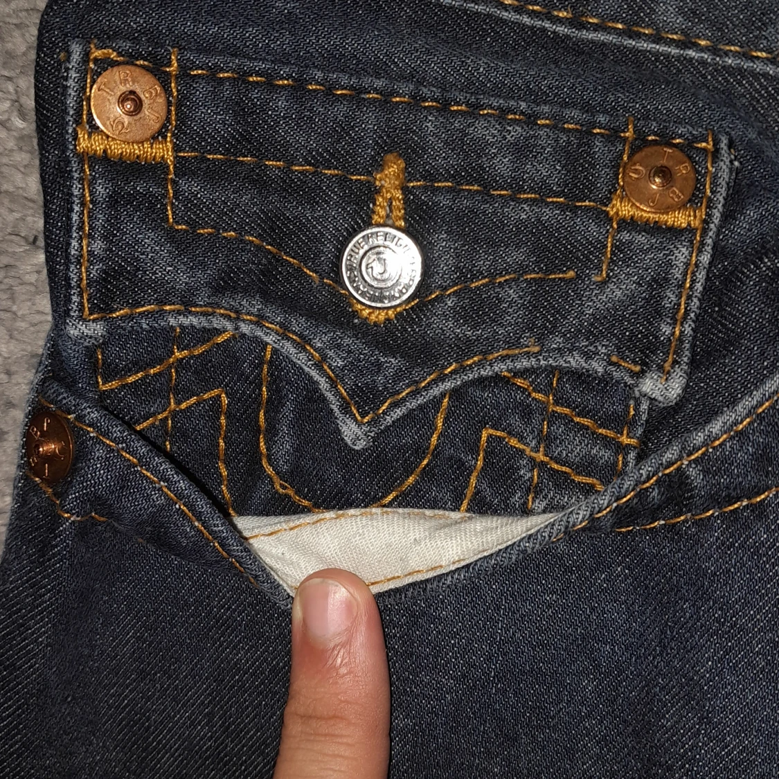 True Religion Jeans Orange Söm - 3