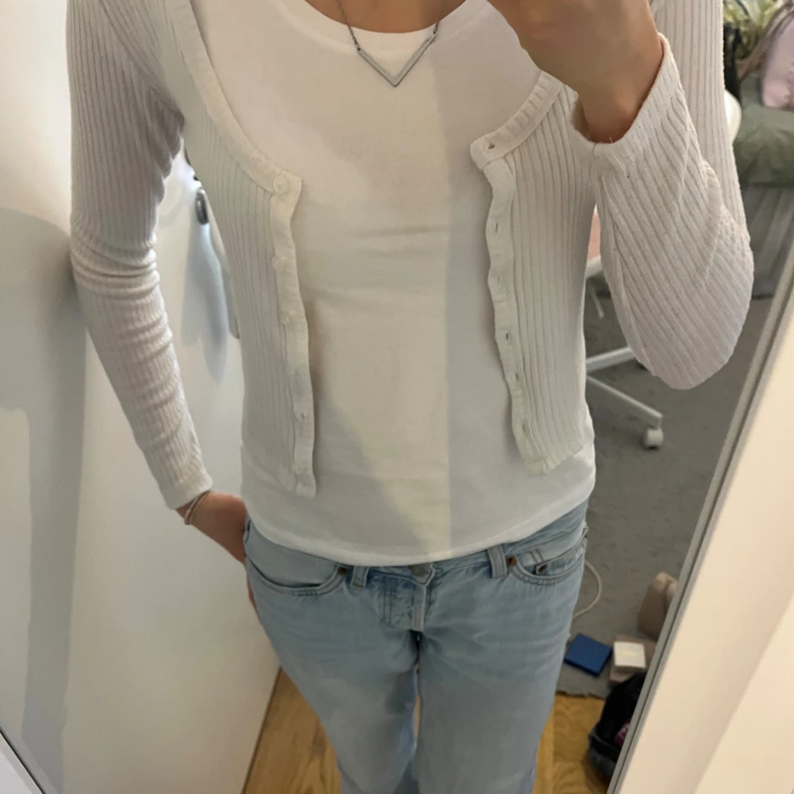 Vit ribbad bolero - 1