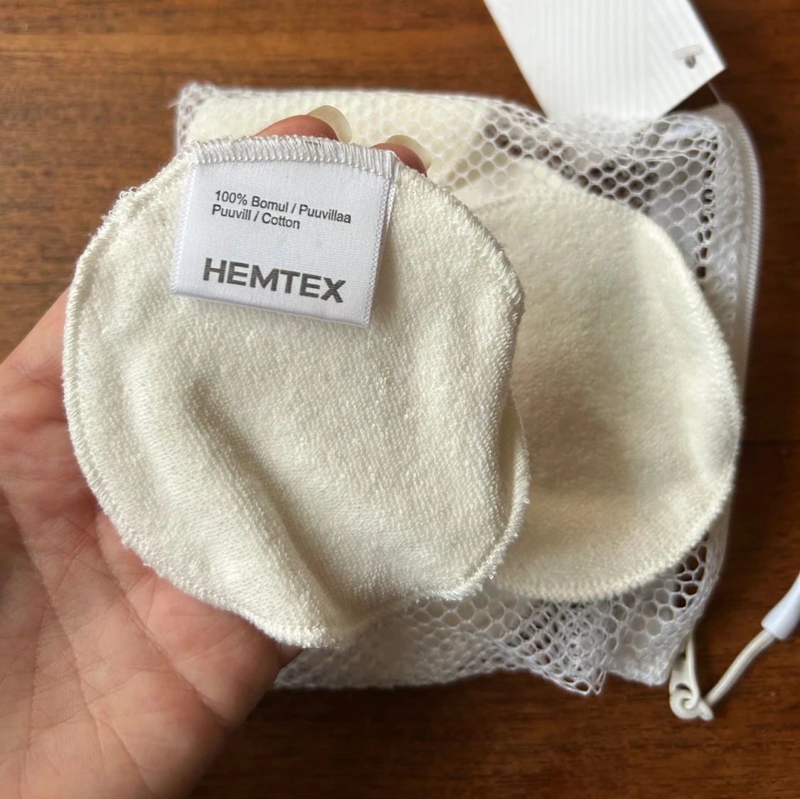 Oanvända tvättbara sminkpads i bomull - 2