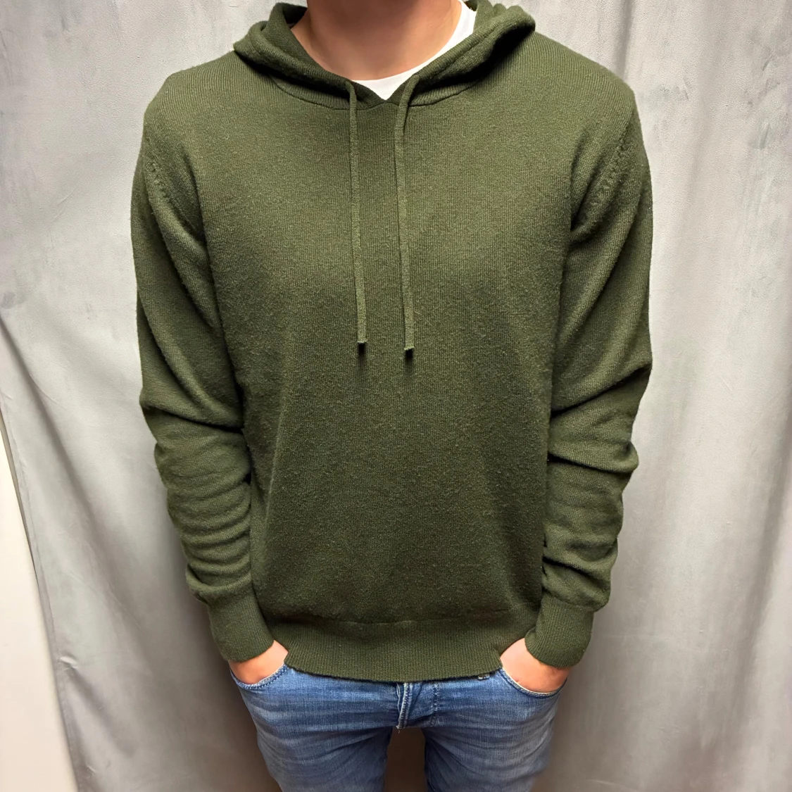 Grön kashmir hoodie - 2